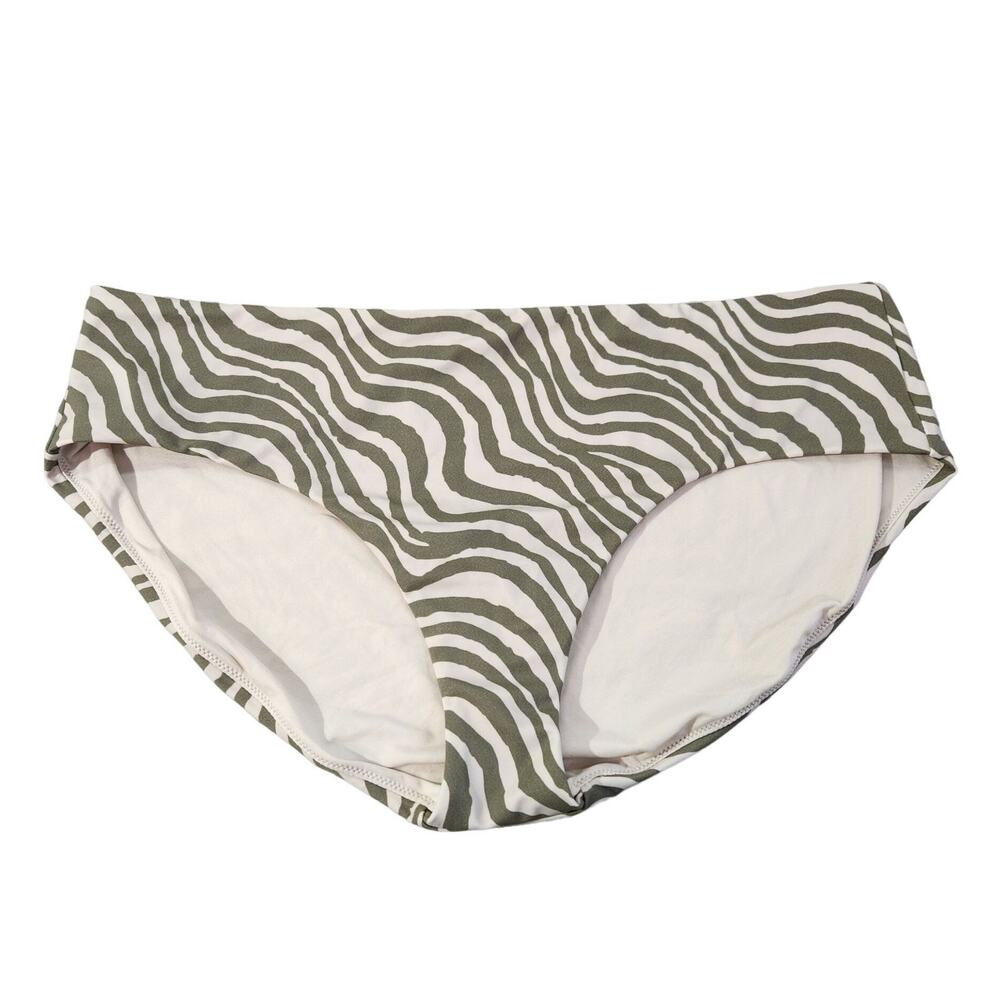 Andie Swim The Hipster Bottom Bias Stripe Olive NWT Womens Size XL